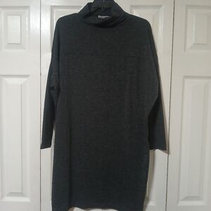 Mango Mock Neck Sweater Dress Heather Gray